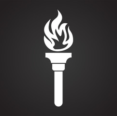 Torch icon on background for graphic and web design. Simple vector sign. Internet concept symbol for website button or mobile app.