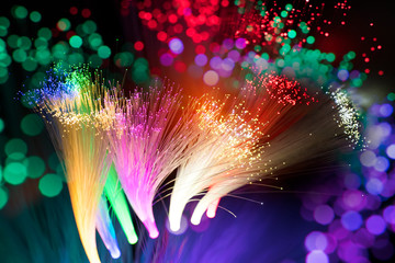 fiber optic showing data or internet communication concept