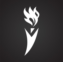 Torch icon on background for graphic and web design. Simple vector sign. Internet concept symbol for website button or mobile app.