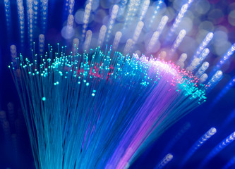 fiber optic showing data or internet communication concept
