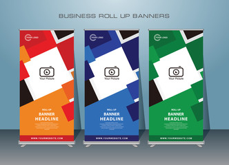 Modern Roll Up Banner Design.  Vertical Banner template design,for advertising