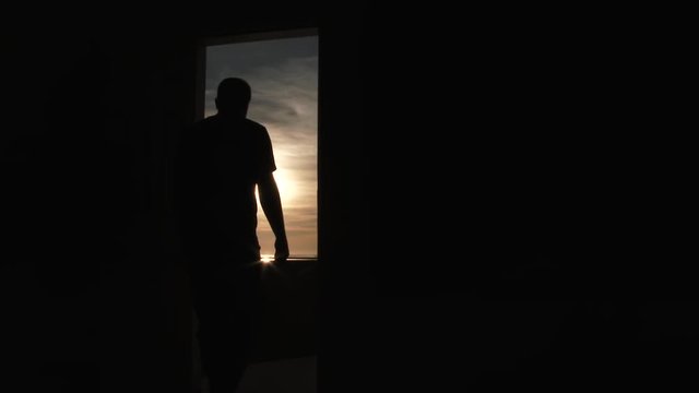 Person Opens Door To Beautiful Sunny Sky