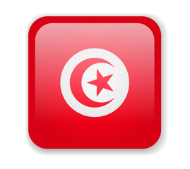 Fototapeta premium Tunisia flag bright square icon on a white background