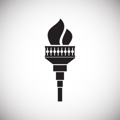 Torch icon on background for graphic and web design. Simple vector sign. Internet concept symbol for website button or mobile app.
