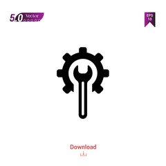 Outline cogwheel icon isolated on white background. Best modern. Graphic design, mobile application, beauty icons 2019, user interface. Editable stroke. EPS10 format vector
