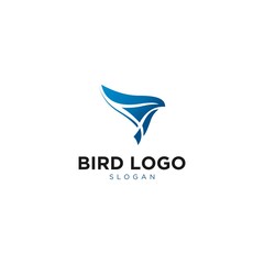 Modern Blue Bird Vector Logo Template