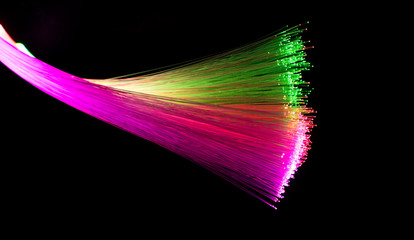 fiber optic showing data or internet communication concept