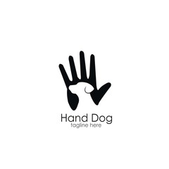Fototapeta na wymiar hand dog logo design