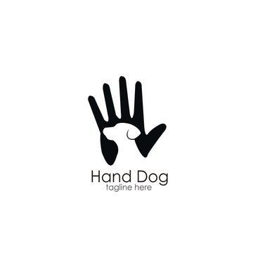 hand dog logo design