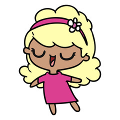 cartoon of cute kawaii girl