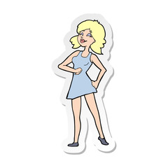 sticker of a cartoon proud woman