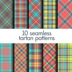 Set of seamless tartan patterns