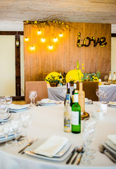 Serving the wedding table