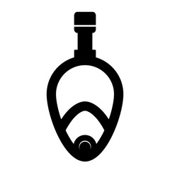 Full face snorkel mask silhouette icon. Clipart image isolated on white background