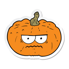 sticker of a cartoon pumpkin