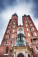 old krakow cathedral in the city