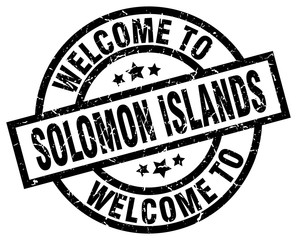 welcome to Solomon Islands black stamp