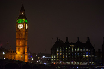Fototapeta na wymiar Big Ben Tower Clock in London, England, UK at night
