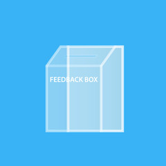 Transparent feedback box icon. Clipart image