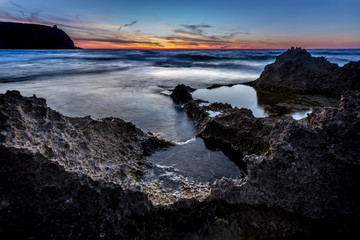 Paesaggio al tramonto di Su Pallosu a San vero Milis (Sardegna)