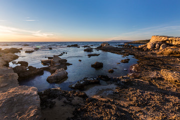 Paesaggio al tramonto di Su Pallosu a San vero Milis (Sardegna)