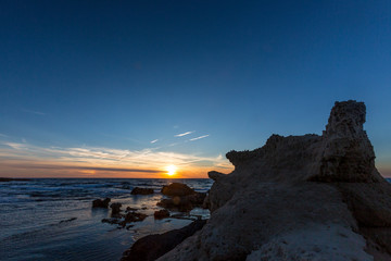 Paesaggio al tramonto di Su Pallosu a San vero Milis (Sardegna)