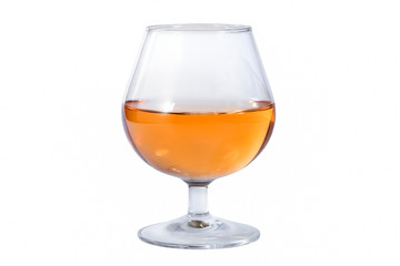 Glass with whisky on white background isolated