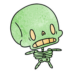 textured cartoon kawaii cute dead skeleton