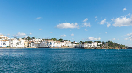 Panoramic view of the Spanish town of Cadaques,the famous small village of Costa Brava, Catalonia -...