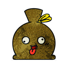 retro grunge texture cartoon sack