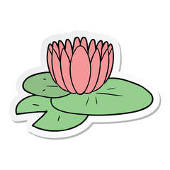 sticker of a cartoon water lily