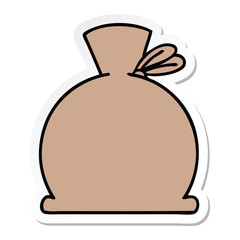 sticker of a cute cartoon bag