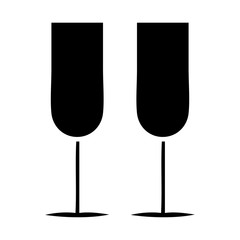 flat symbol champagne flutes