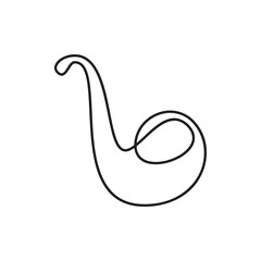 Line art icon of smoke pipe.