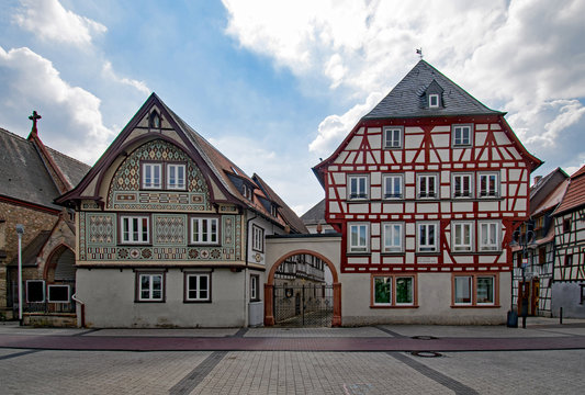 In der Altstadt von Bensheim an der Bergstra&szlig;e in Hessen, Deutschland 