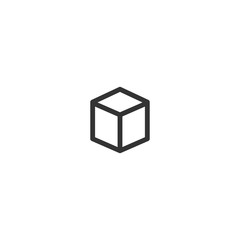 Cube icon. 3d tool sign