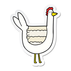 sticker of a cartoon chicken