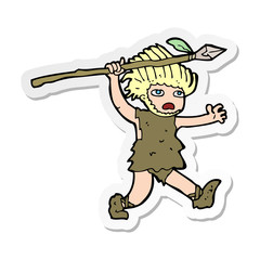 sticker of a cartoon caveman