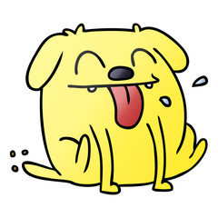 gradient cartoon of cute kawaii dog