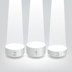 Concept de la réussite avec un podium à trois niveaux pour présenter le classement des vainqueurs d’un concours ou d’une compétition.