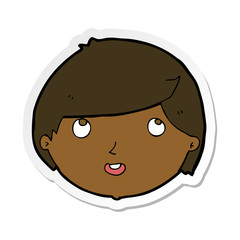 sticker of a cartoon happy face