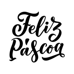 Calligraphy lettering for flyer design - Happy easter in Hispanic language. Vector illustration. Template banner, poster, greeting postcard.