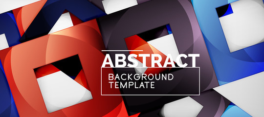 Square background, abstract squares on grey, business or techno template