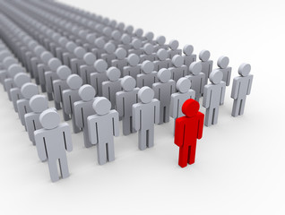 3d leader with followers