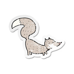retro distressed sticker of a cartoon little wolf