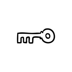 line drawing doodle of a brass key