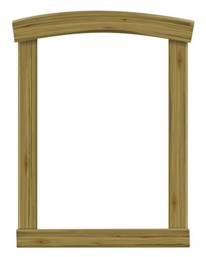 Wooden antique window or door frame arch