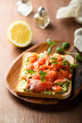 Avocado salmon sandwich