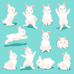 Set of cute Easter Bunnies.