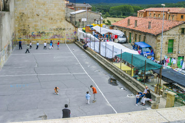 Obraz premium Village in Burgos. Spain Vilviestre del Pinar
